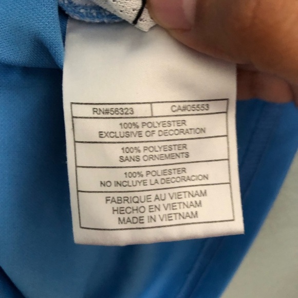 Nike Blue V-Neck Long Sleeve Shirt Dri-Fit Women Medium - Picture 5 of 6